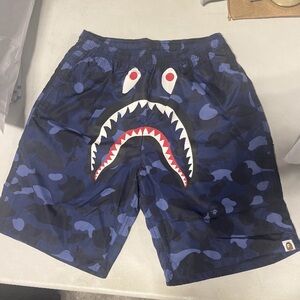 Blue Camo Shark Face Shorts